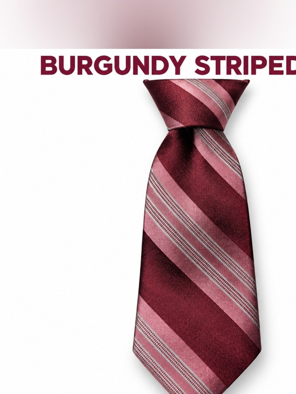 DKNY Burgundy and Pink Diagonal Stripe Tie